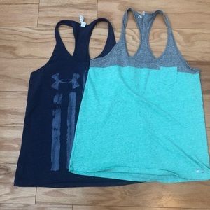 2 UnderArmour heatgear racerback tanks in size medium